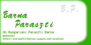 barna paraszti business card